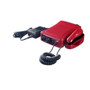 SealerSales On-Pak Gen 3.0 Ultrasonic Clam Shell Sealer in vibrant red, featuring a compact design with a coiled cord handset and attached power adapter.