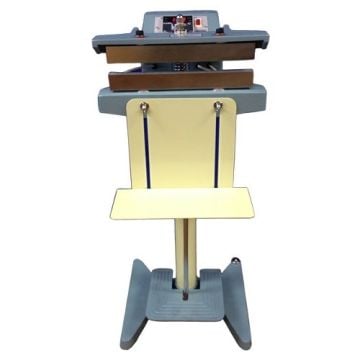 SealerSales THS Series 8" Direct Heat Foot-Operated Sealer with a sturdy metal frame, dual heating elements, and a foot pedal for hands-free operation.