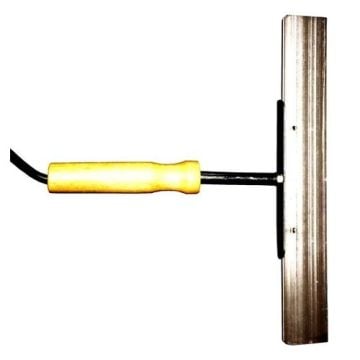 SealerSales WT-250 10" Portable Direct Heat Wand Sealer shown from a side angle, highlighting its metallic sealing bar, black support rod, and yellow wooden handle connected to a power cord.