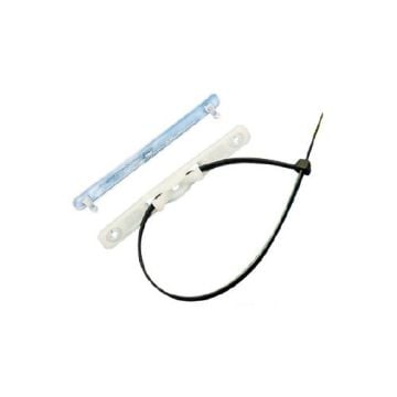 Sign Clips for Mounting Corrugated Plastic Board, featuring a plastic clip and zip tie designed for securely attaching signs to various surfaces.