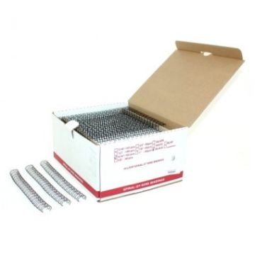 Box of 1/4" Spiral-O 19 Loop Wire Binding Combs with three combs displayed outside for reference.