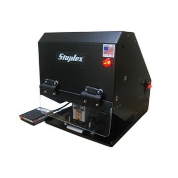 Front view of the Staplex SU-100N Ultra Heavy Capacity Electric Stapler, a robust and industrial-grade stapling machine.