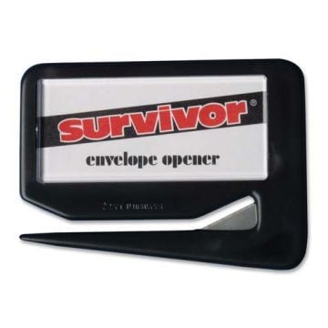The Survivor Tyvek Handheld Letter Opener, featuring a compact and durable design for quick and easy envelope opening.