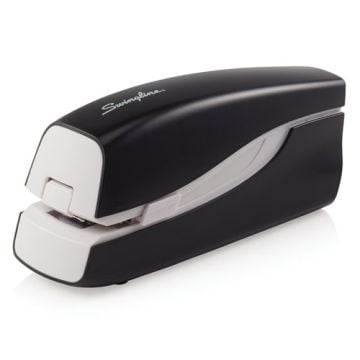 A close-up image of a Swingline Black Portable Electric Stapler against a white background.
