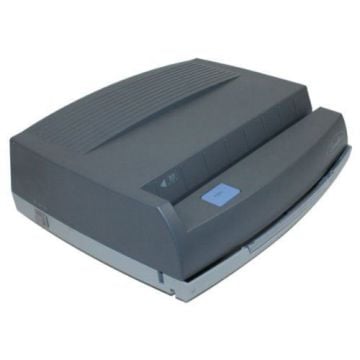 The GBC / Swingline 350MD Medium Duty Electric 3-Hole Punch, a dark gray office machine designed for efficiently punching holes in paper with a streamlined and compact build.