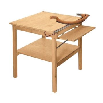 Swingline ClassicCut CL560m 30" Square Maple Table Trimmer with a built-in cutting arm and sturdy wooden design.