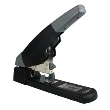 A Swingline High Capacity Heavy Duty Stapler in black and gray, designed for efficient stapling of large stacks of paper.