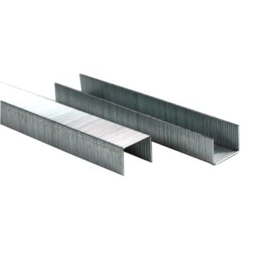 Swingline S.F. 13 Heavy Duty 3/8" Staples, showing a close-up of two rows of metal staples.
