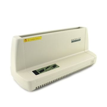 A MyBinding Perfect Bind T-30 Thermal Binding Machine, featuring a sleek, off-white design with a simple control panel.