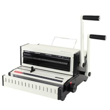 The Tamerica Omegawire-321 Wire 3:1 and 2:1 Binding Machine, featuring dual handle levers for punching and binding.