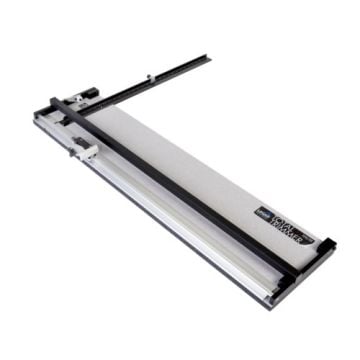 A T360 Total Trimmer 60" Material Cutter from Logan Graphics, featuring a precision cutting bar and adjustable guide rail for accurate trimming.