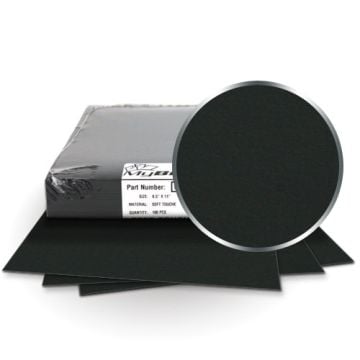 Touche Black Soft Touch Covers (15pt) in a stack, featuring a close-up view of the smooth, matte finish.