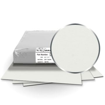 Touche White Soft Touch Covers (13pt), featuring a close-up of the smooth, matte finish on stacked sheets.