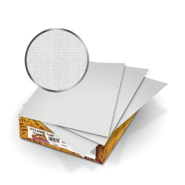 A pack of Whitestone Classic Laid 80lb Covers, featuring a close-up of the textured finish on the paper sheets.