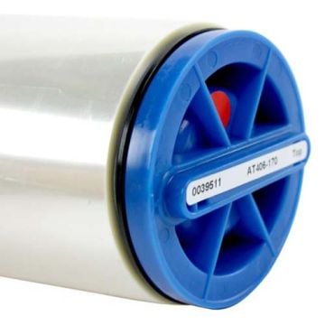 A close-up view of the Xyron 2500 Repositionable Acid Free Adhesive Roll Set 170', showing the blue end cap and product label.