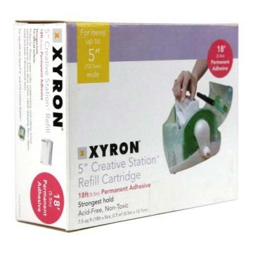 Xyron 510 Acid Free Permanent Adhesive Cartridge for Creative Station, 5-inch refill, 18 ft, non-toxic and acid-free.