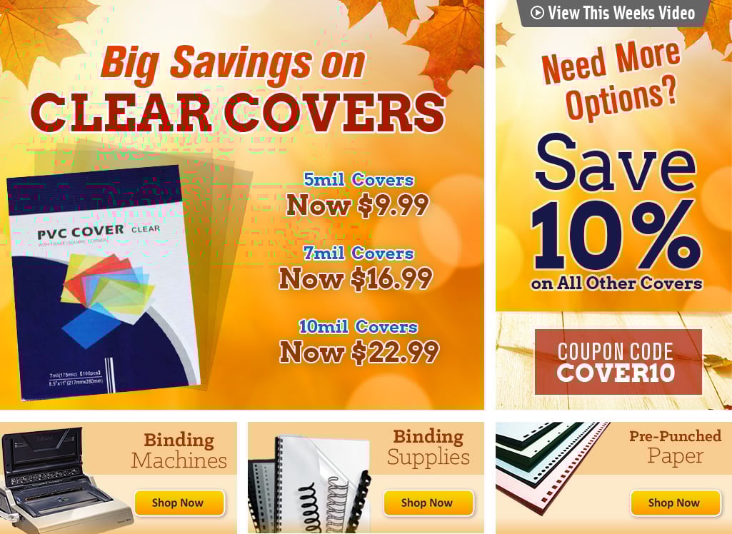 Clear Cover Blowout and Free Shipping on Orders over $75!