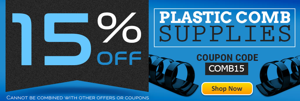 Save 15% OFF Plastic Comb Binding Supplies