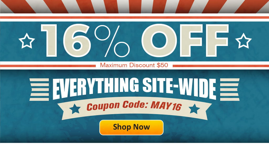 Save 16% Site-Wide!