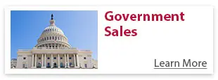 The U.S. Capitol building with the text 'Government Sales' highlighting opportunities for government-related transactions.