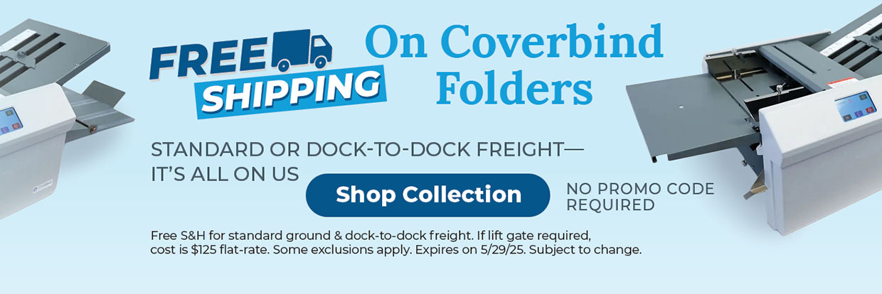 Free shipping on Coverbind folders. No coupon needed.
