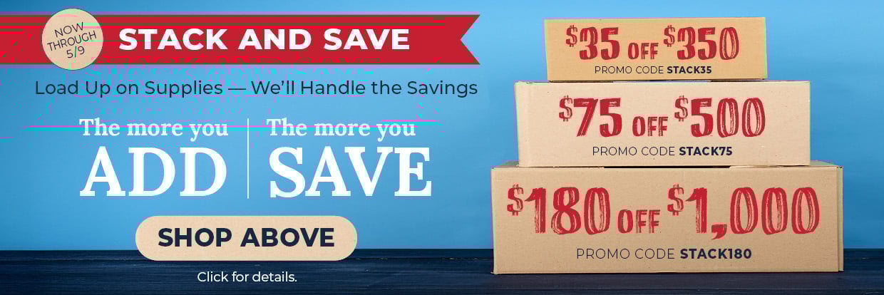 Stack and Save, The more you add, the more you save.