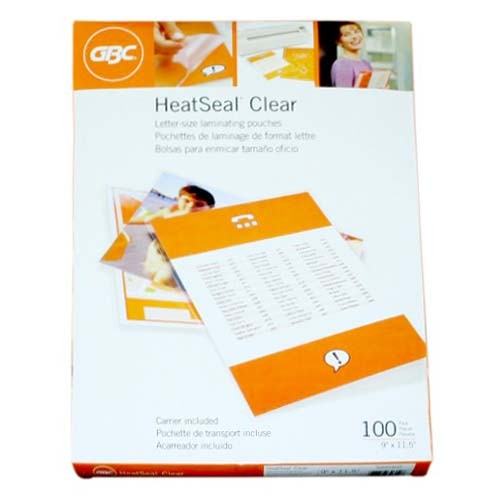 5mil GBC HeatSeal Clear Letter Size Laminating Pouches