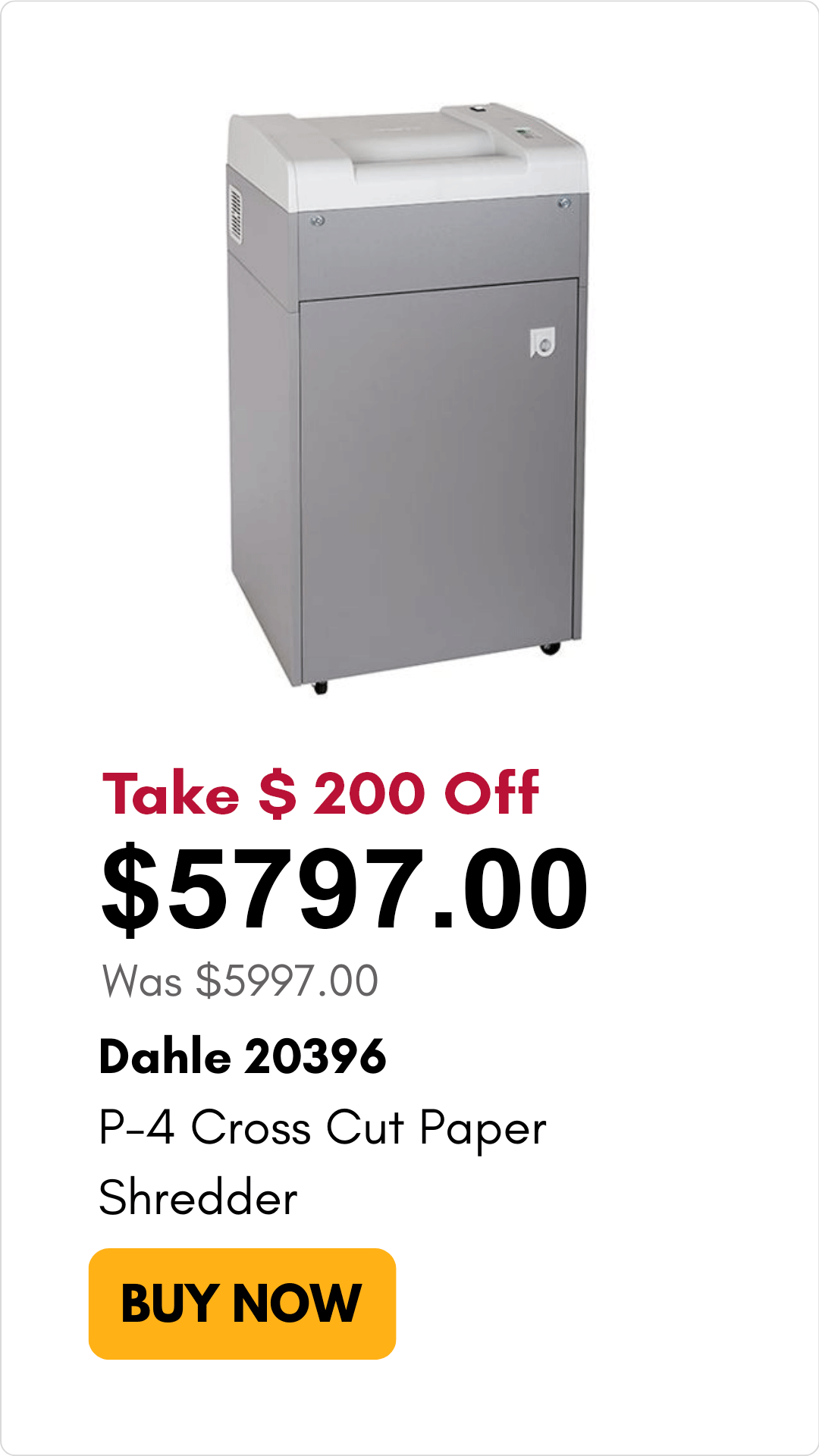 Dahle 20396 shredder on sale for $200 off