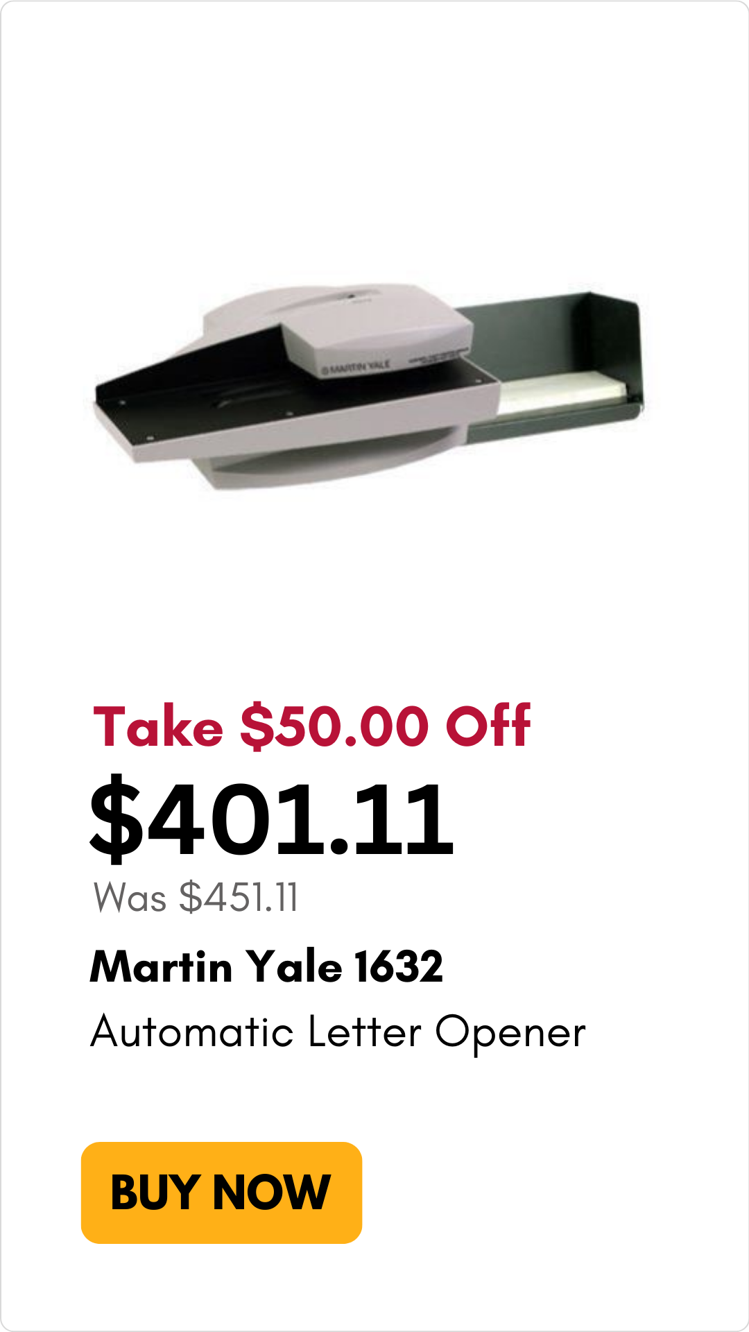 Martin Yale 1632 Automatic Letter Opener on sale for $50 off