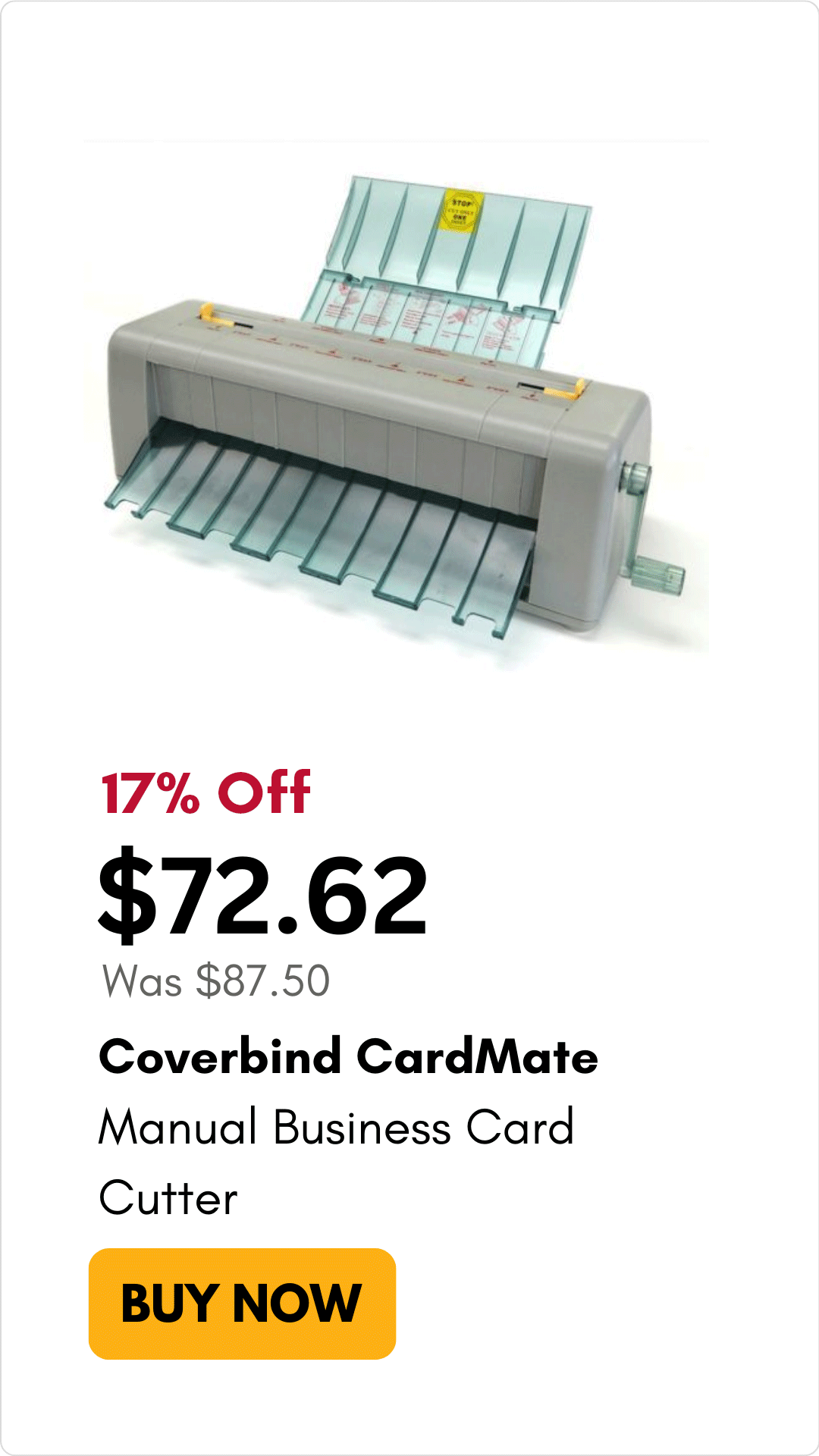 Coverbind CardMate Manual Business Card Cutter on sale for 18% Off