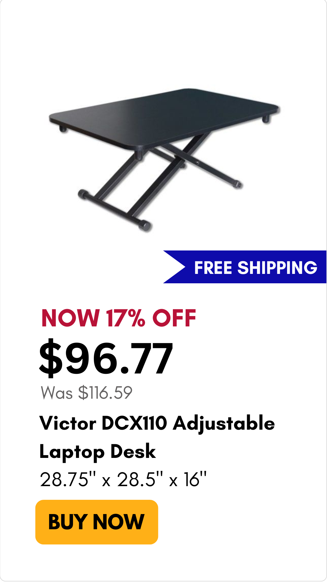 Victor DCX110 Adjustable Laptop Desk on sale for 17% off at MyBinding.com