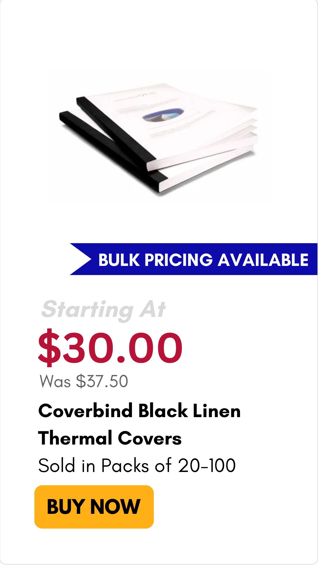 Coverbind Black Clear Linen Thermal Covers