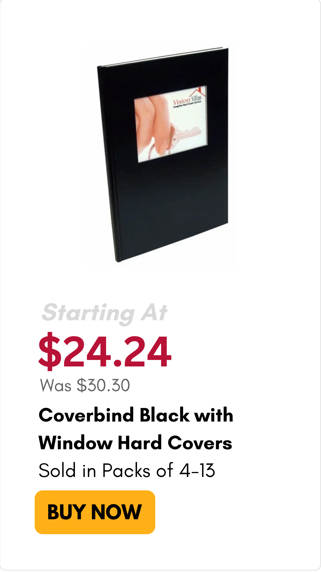 Coverbind Black Ambassador With Window Hard Covers