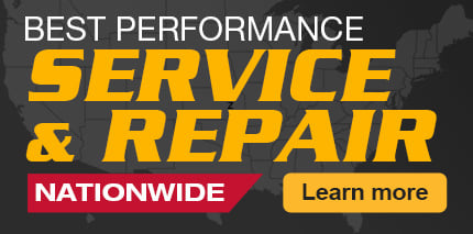 Service and repair banner with two technicians showcasing nationwide best performance service and repair