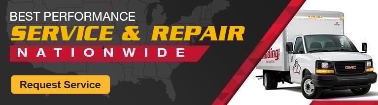 Service and repair banner with two technicians showcasing nationwide best performance service and repair