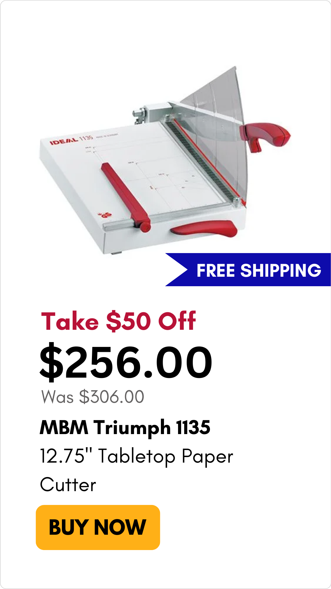 MBM Triumph 1135 13.75" Tabletop Paper Cutter